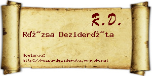 Rózsa Dezideráta névjegykártya